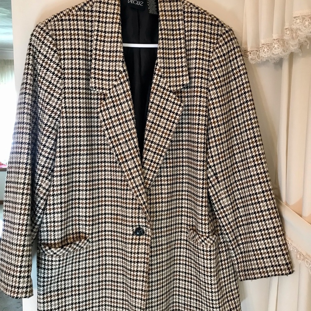 80s Oversized houndstooth blazer